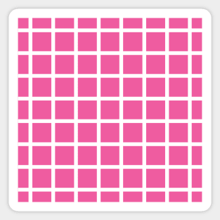 Retro style deep pink and white check 2 Sticker